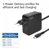 Alimentatore per laptop USB-C ACT 65W con profili Power Delivery, 2 metri