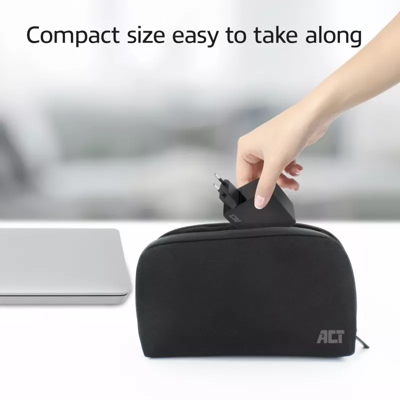 Alimentatore per laptop USB-C ACT 65W con profili Power Delivery, 2 metri