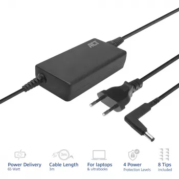 Caricabatterie sottile ACT 65W (per laptop fino a 15,6