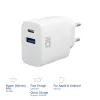 Caricabatterie USB-C e USB-A ACT 20 W con Power Delivery PPS, Quick Charge, GaNFast
