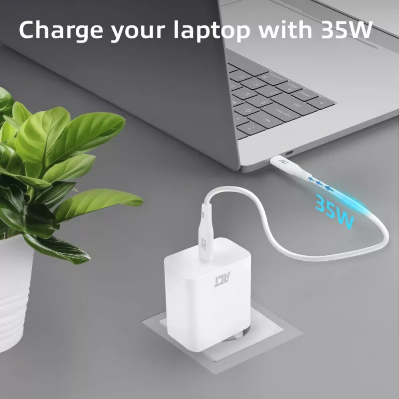 Caricabatterie USB-C ACT 35W Power Delivery PPS GaNFast universale
