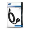 Cavo di alimentazione ACT spina CEE7/7 (angolare) - C5 nero 2 m