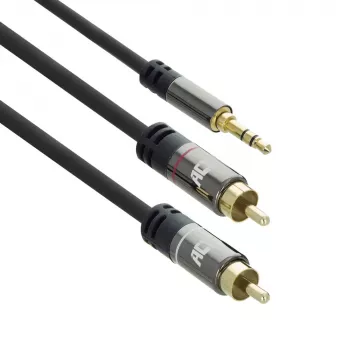 Cavo audio di alta qualità ACT 5 metri 1x jack 3,5 mm – 2x connettore RCA