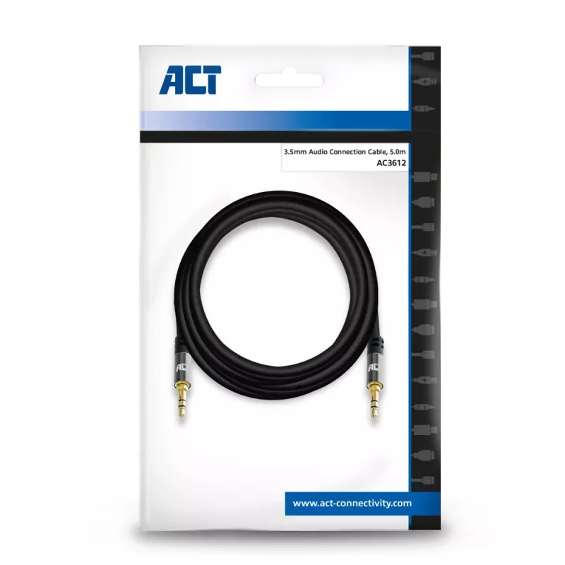 Cavo audio stereo di alta qualità ACT 5 metri jack 3,5 mm maschio - maschio