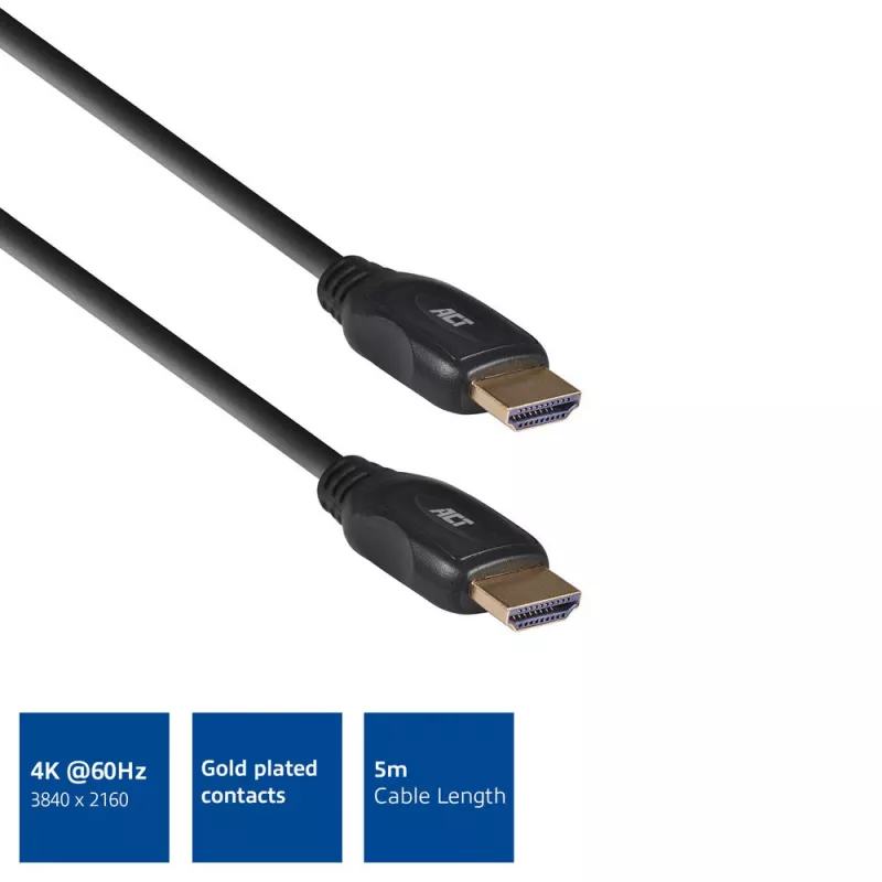 ACT cavo video HDMI Ultra High Speed 5 metri v2.0 HDMI-A maschio - HDMI-A maschio