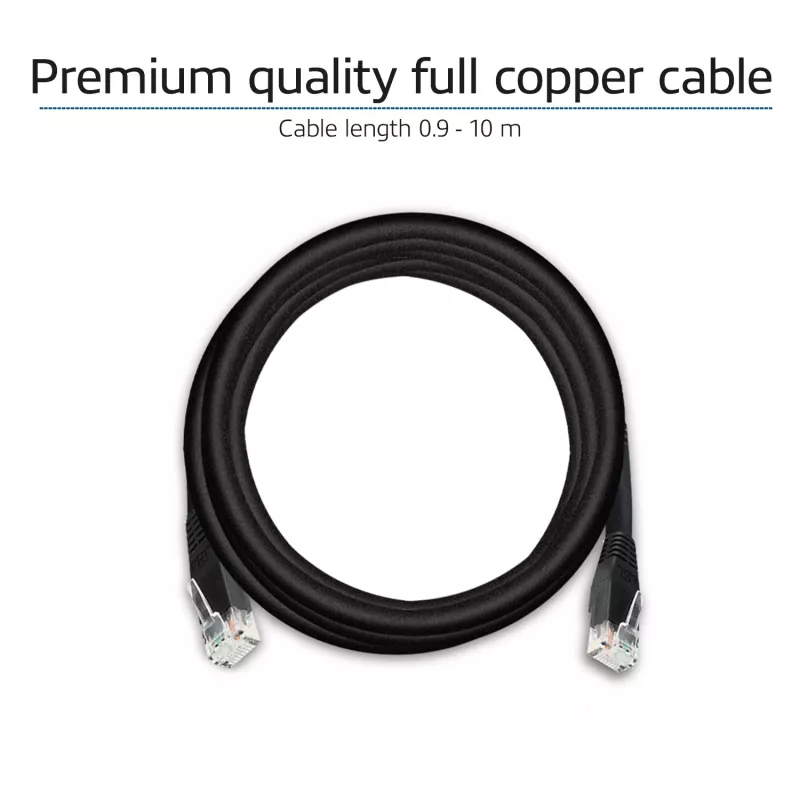ACT cavo patch U/UTP CAT6 nero 2,0 m con connettori RJ45