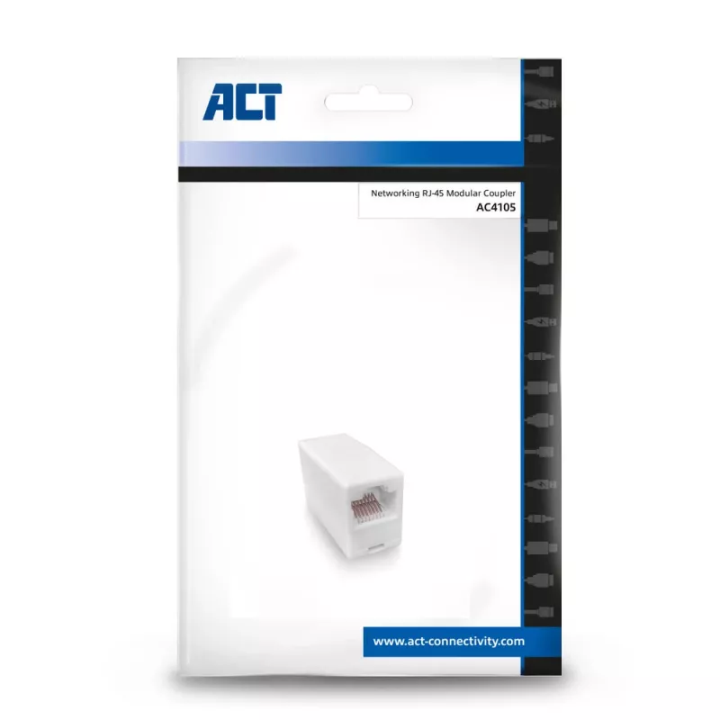 Adattatore modulare RJ-45 ACT AC4105 bianco connessione 1 RJ-45 connessione 2 RJ-45