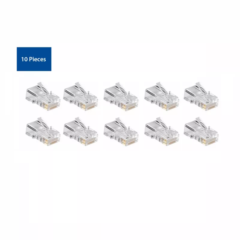 Connettore modulare CAT5E RJ-45 ACT AC4110 maschio argento trasparente 10 pz.
