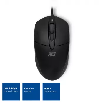 Mouse ottico cablato ACT 1000 DPI, USB