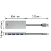 Hub USB ACT AC6121 Type-A 5000 Mbit/s alluminio