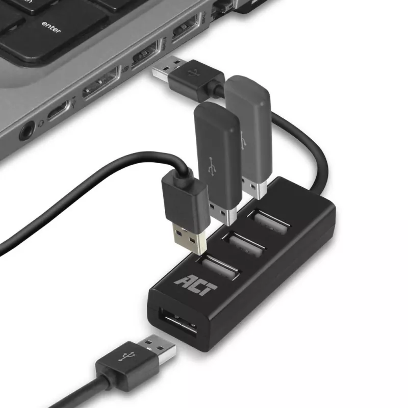 Hub USB ACT AC6205 2.0 480 Mbit/s nero 0,12 m