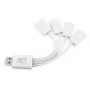 Hub USB ACT 4 porte USB-A flessibile USB 3.2 Gen 1 bianco 480 Mbit/s