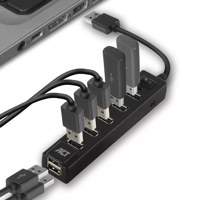 Hub USB ACT AC6215 480 Mbit/s nero