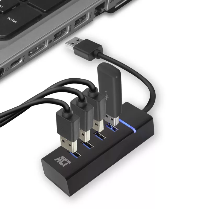 Hub USB 3.2 Gen 1 ACT AC6300 Type-A 5000 Mbit/s nero