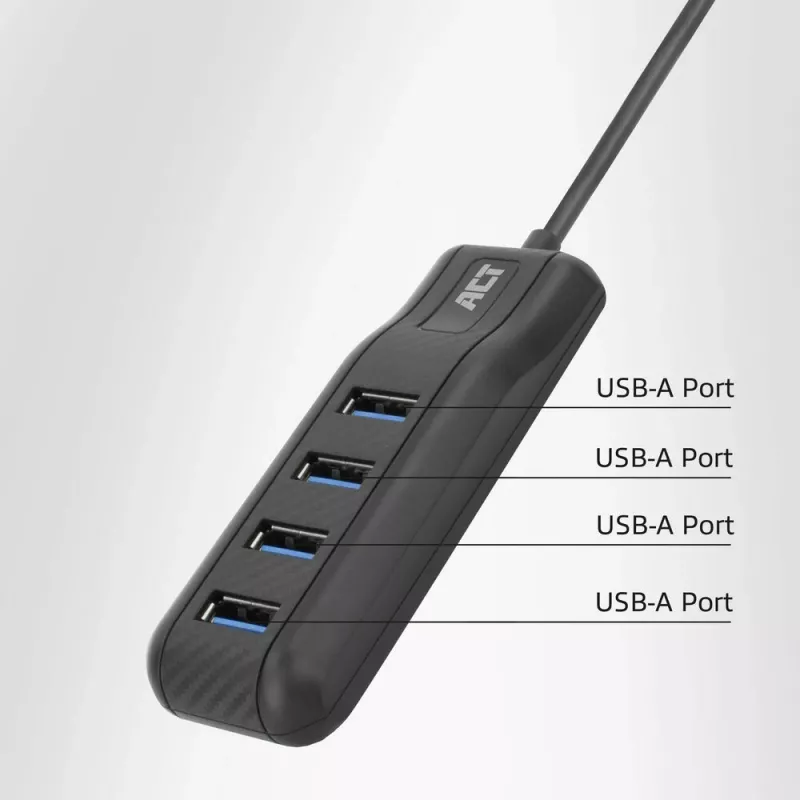 Hub interfacce ACT AC6320 USB 3.2 Gen 1 (3.1 Gen 1) Type-A 5000 Mbit/s nero