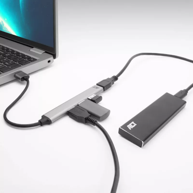 Hub USB 3.2 Gen 1 ACT AC6325 Type-A 5000 Mbit/s grigio