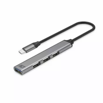 Hub USB ACT AC6425 Type-C 5000 Mbit/s alluminio grigio
