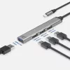 Hub USB ACT AC6425 Type-C 5000 Mbit/s alluminio grigio