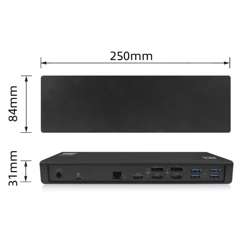 Docking station ACT USB-C 4K, per 2 o 3 monitor HDMI/DisplayPort, DisplayLink
