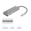 Hub ACT USB-C 3.0, 3x USB-A, lettore di schede, pass-through PD