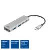 Hub ACT AC7072 USB 3.2 Gen 1 Type-C 5000 Mbit/s nero grigio