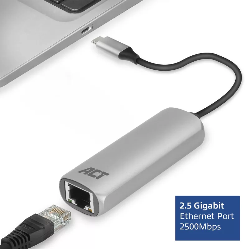 Hub USB ACT AC7081 Type-C 2500 Mbit/s alluminio