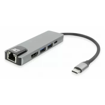 Docking station ACT USB-C 4K per 1 monitor HDMI, Ethernet, USB-A, pass-through PD