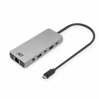Docking station ACT USB-C 4K / 8K 30Hz per 1 monitor HDMI, 2,5 Gigabit Ethernet, USB-C 10Gbps, USB-A 10Gbps, audio 3,5 mm, pass-through PD