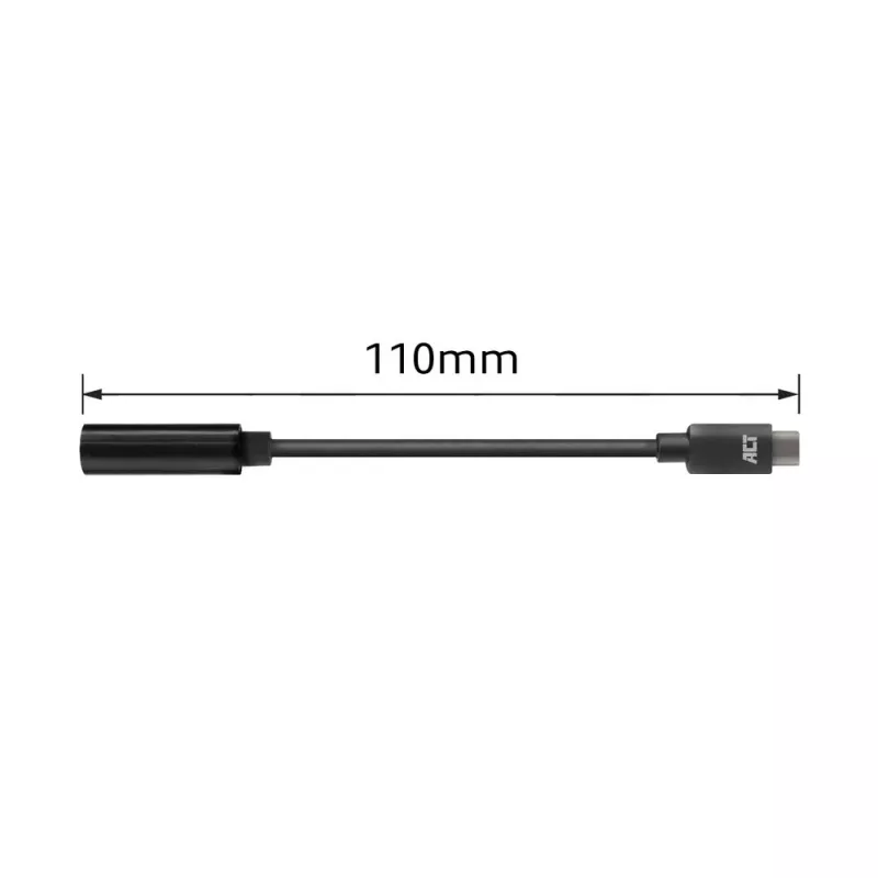 Cavo audio ACT AC7380 0,11 m connettore femmina 3,5 mm connettore maschio USB Type-C nero