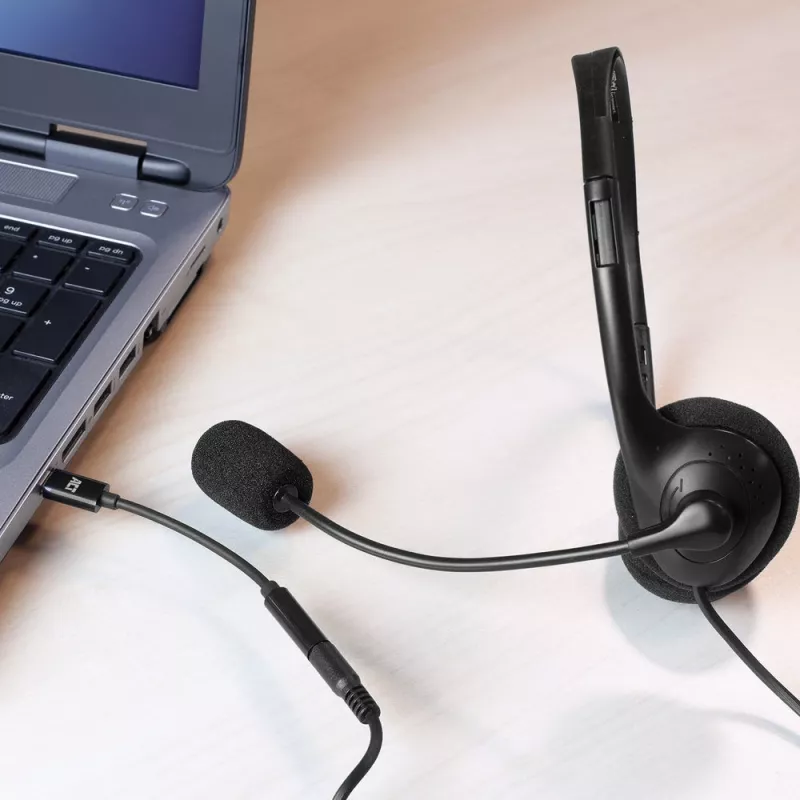Cavo audio ACT AC7380 0,11 m connettore femmina 3,5 mm connettore maschio USB Type-C nero
