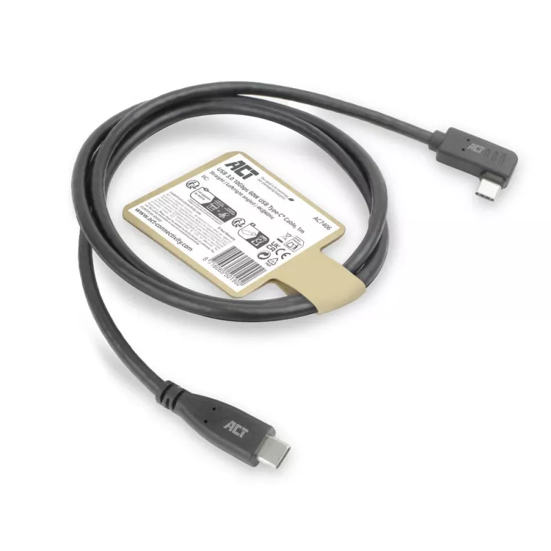 Cavo ACT USB 3.0 angolare USB-C 1 metro 5 Gbit/s nero