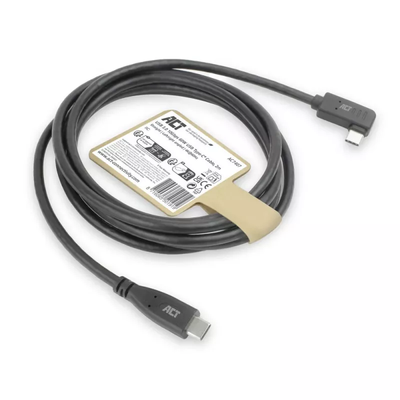 Cavo ACT USB 3.0 angolare USB-C 2 metri 5 Gbit/s nero
