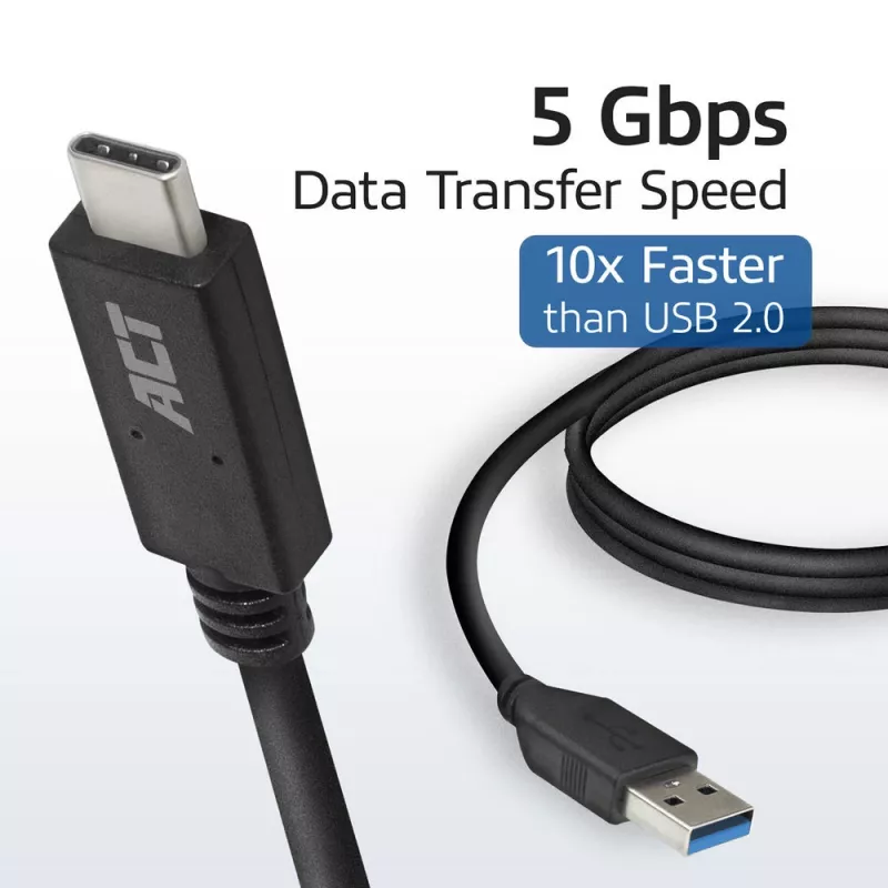 Cavo ACT USB 3.0 USB-A a USB-C 1 metro 5 Gbit/s nero