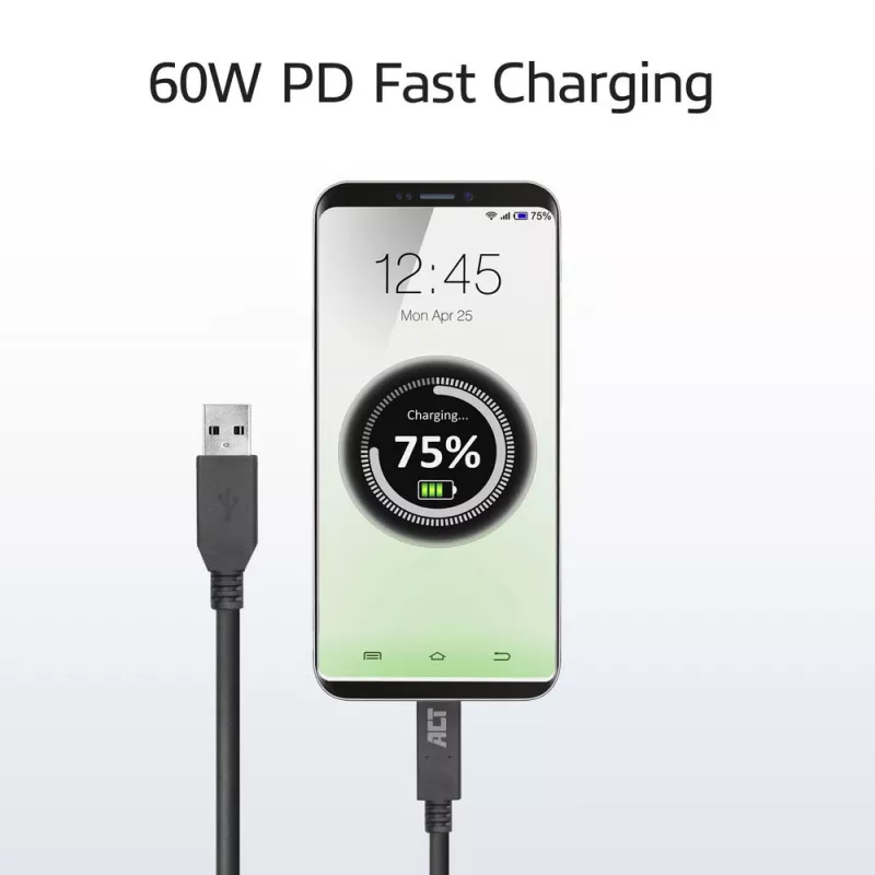 Cavo ACT USB 3.0 USB-A a USB-C 2 metri 5 Gbit/s nero