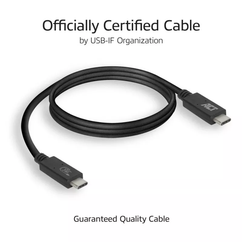 Cavo ACT USB4® 20Gbps, USB-C, certificato USB-IF, 1 metro