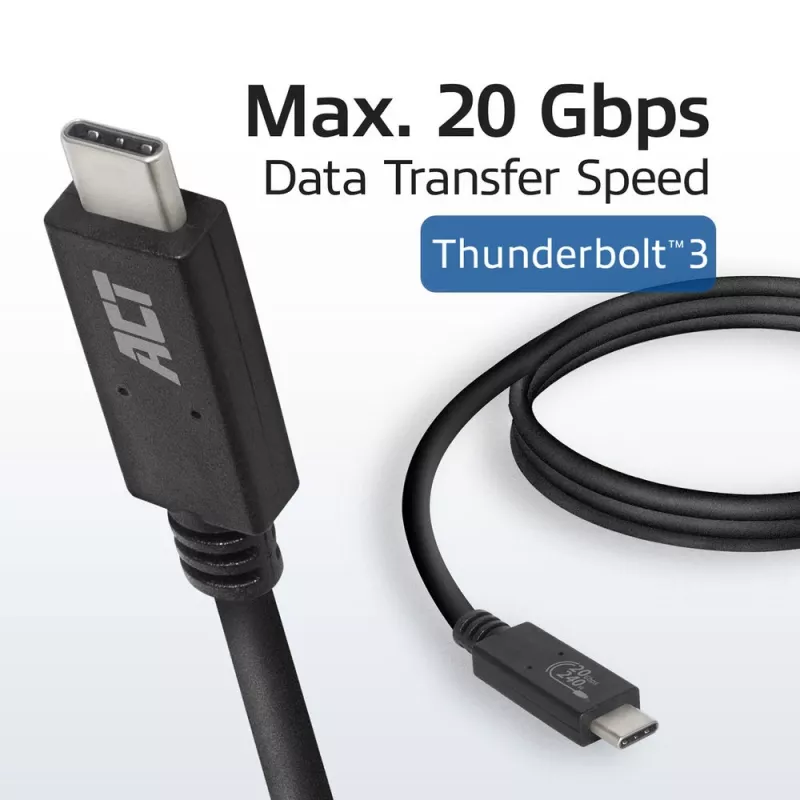 Cavo ACT USB4® 20Gbps, USB-C, certificato USB-IF, 1 metro