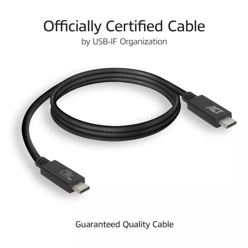 Cavo ACT USB4® 40Gbps 240W USB Type-C®, certificato USB-IF, 0,8 metri