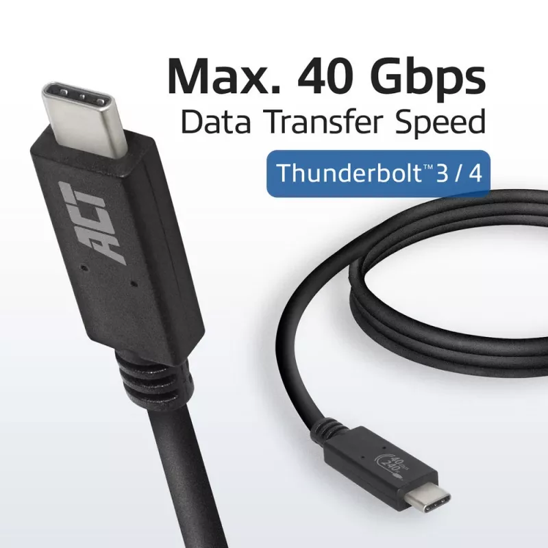 Cavo ACT USB4® 40Gbps 240W USB Type-C®, certificato USB-IF, 0,8 metri