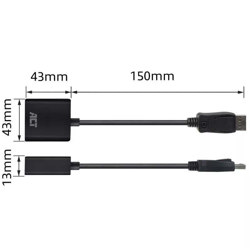 Adattatore ACT connettore maschio DisplayPort a connettore femmina DVI 0,15 m AC7510