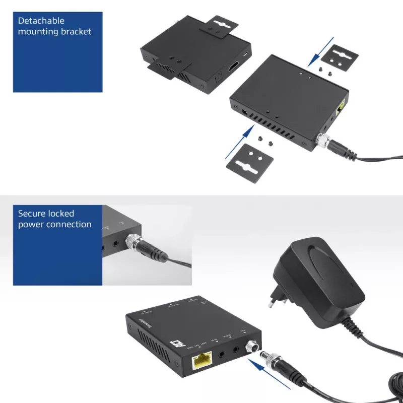 Trasmettitore e ricevitore AV ACT set extender 4K HDMI 2.0 su CAT6 UTP con supporto IR, 60 metri