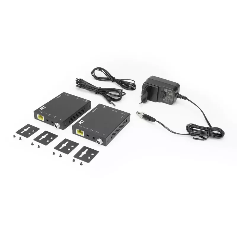 Trasmettitore e ricevitore AV ACT set extender 4K HDMI 2.0 su CAT6 UTP con supporto IR, 60 metri