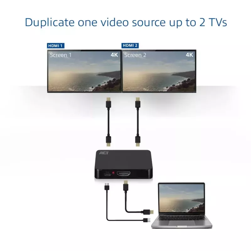 Splitter ACT 4K HDMI 1.4 2 porte 3840 x 2160 pixel nero