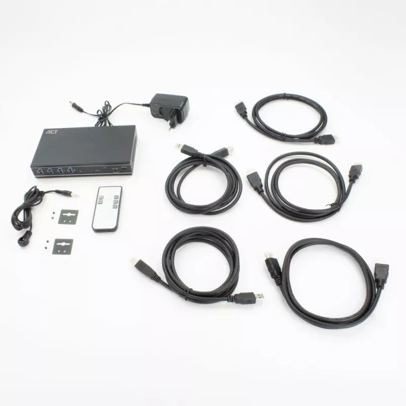 Switch KVM ACT 2 porte HDMI 4K@60Hz, USB 3.2 Gen1 (USB 3.0)