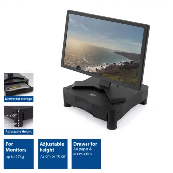 Supporto per monitor ACT AC8200 regolabile in altezza un cassetto nero