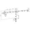 ACT AC8303 supporto da scrivania per tre monitor, fino a 27 pollici, a morsetto / passante, nero