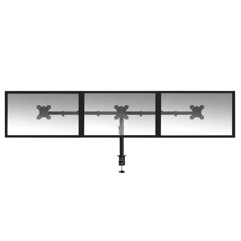 ACT AC8303 supporto da scrivania per tre monitor, fino a 27 pollici, a morsetto / passante, nero