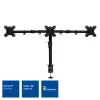 ACT AC8303 supporto da scrivania per tre monitor, fino a 27 pollici, a morsetto / passante, nero