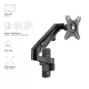 Supporto a parete per monitor ACT con molla a gas, 1 schermo, peso max. 7 kg