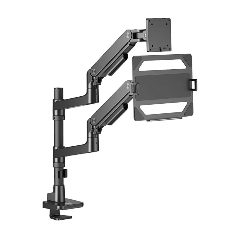 ACT AC8341 braccio per un monitor con supporto per laptop Office Premium, con molla a gas, montaggio su palo