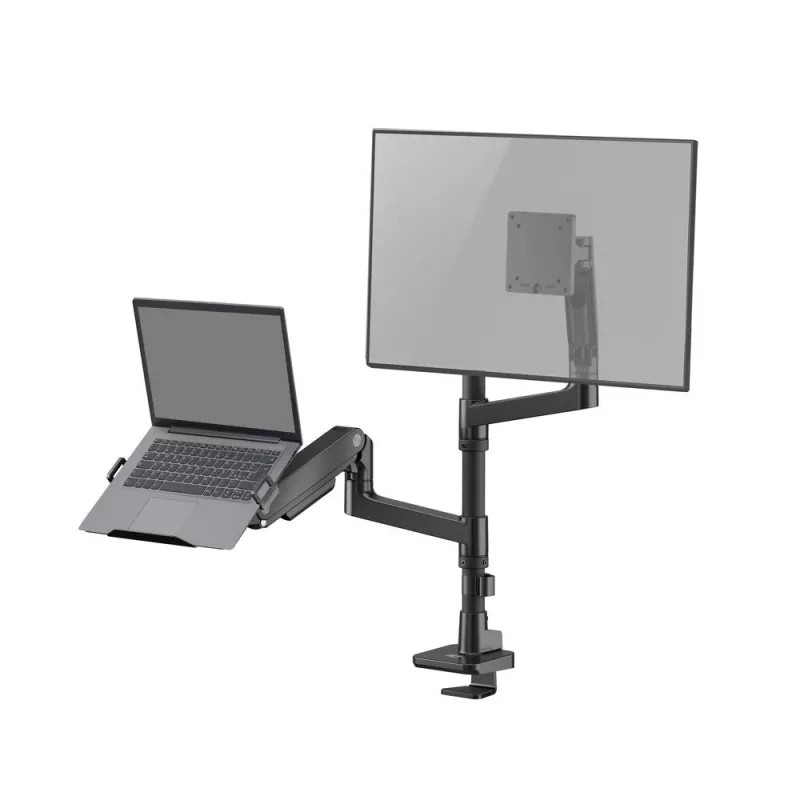 ACT AC8341 braccio per un monitor con supporto per laptop Office Premium, con molla a gas, montaggio su palo